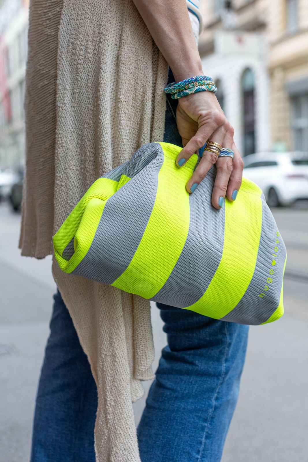 Clutch neongelb/grau