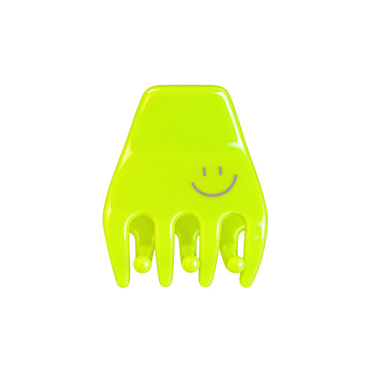 Haarklammer Smiley neongelb