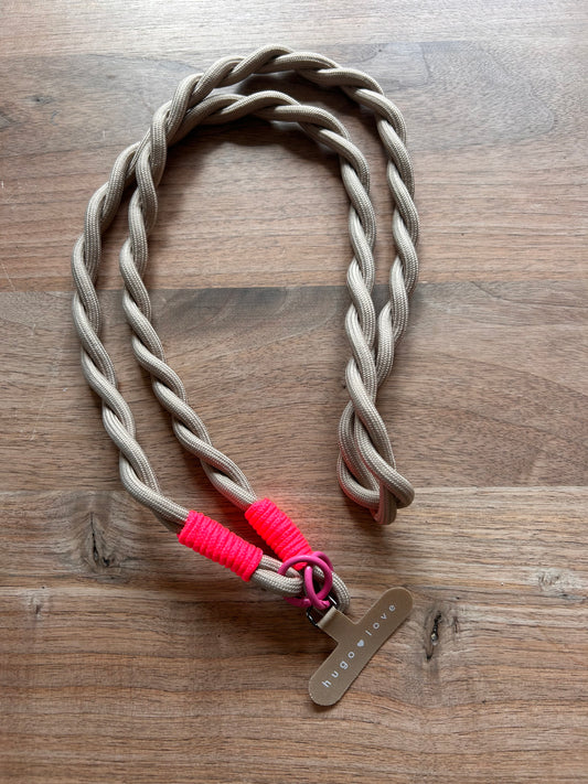 Handykette coral/taupe