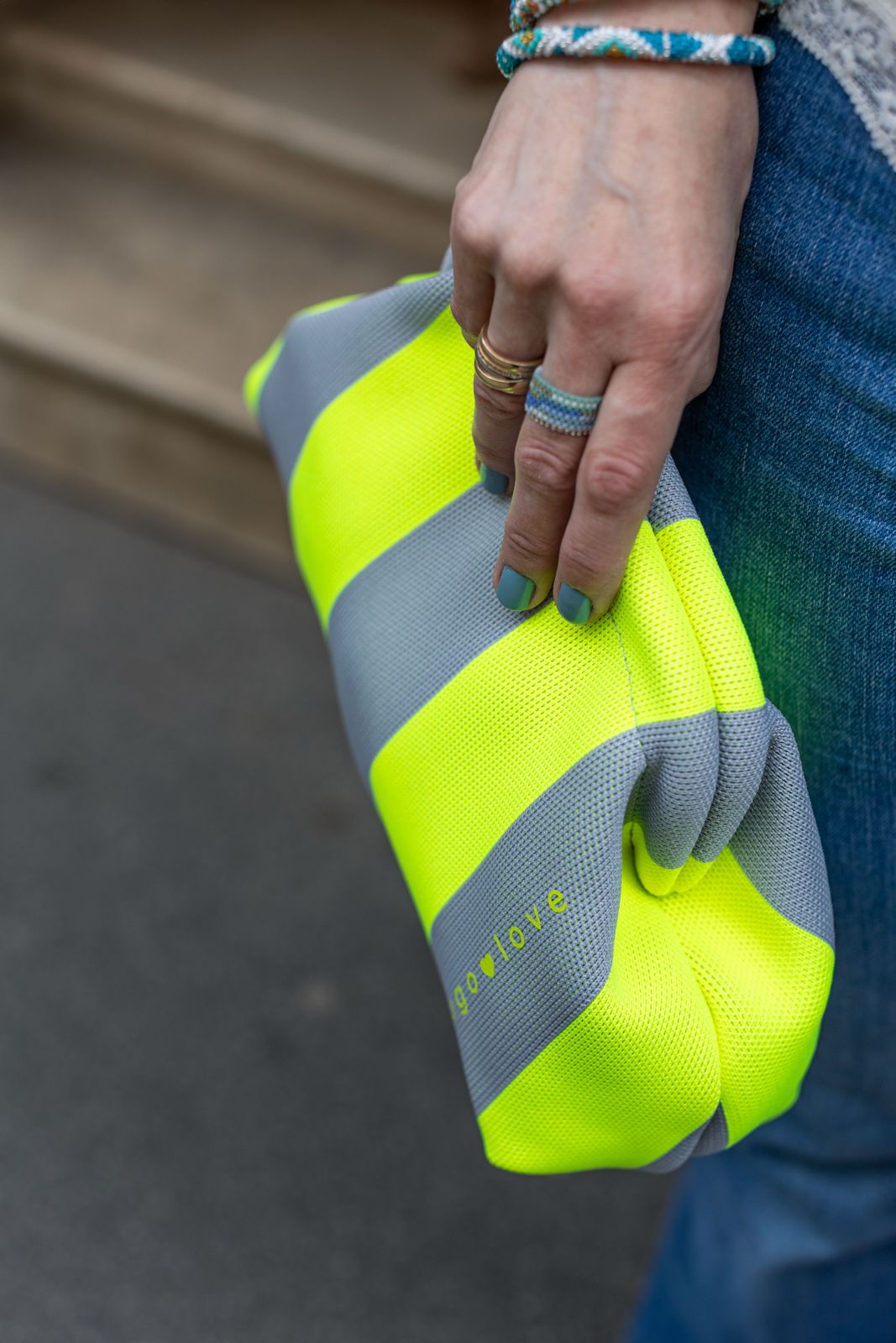 Clutch neongelb/grau